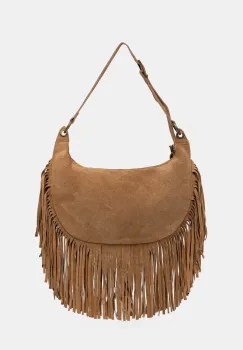 ViCOLO geanta croissant de dama din piele intoarsa imagine