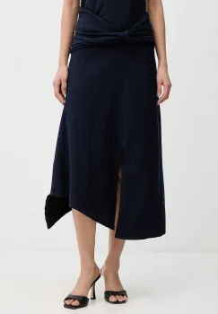 Victoria Beckham fusta culoarea bleumarin, midi, evazati, 1126JSK007082A imagine