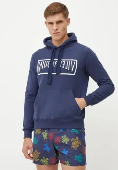 Vilebrequin hanorac de bumbac MARTIN barbati, culoarea albastru marin, cu gluga, cu imprimeu, MRIH2P88 imagine