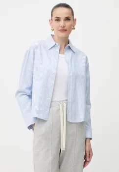 Weekend Max Mara camasa din bumbac NUORO cu guler clasic, relaxed, 2525116111600 imagine