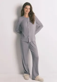 women'secret compleu pijama culoarea gri, 3792065 imagine