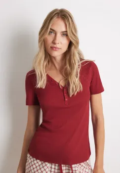 women'secret tricou de pijama MIX AND MATCH LOVE ACTUALLY culoarea rosu, 3278435 imagine