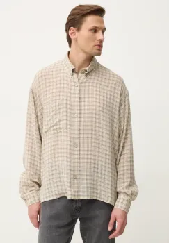 Won Hundred camasa barbati, culoarea bej, cu guler button-down, relaxed, 3462-14274 imagine