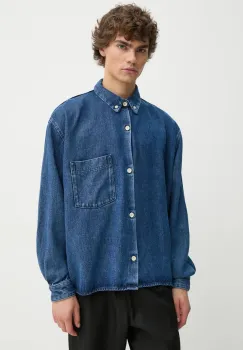 Won Hundred camasa barbati, culoarea bleumarin, cu guler clasic, relaxed, 3621-15162 imagine