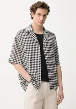 Won Hundred camasa barbati, culoarea negru, relaxed, 3551-14274 imagine