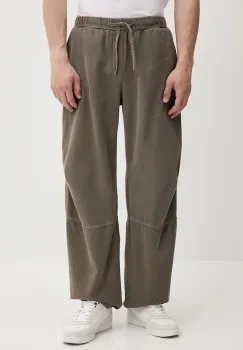 Won Hundred pantaloni de bumbac culoarea verde, lat, high waist, 3544-15154 imagine