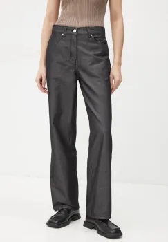 Won Hundred pantaloni femei, culoarea negru, drept, high waist, 3365-13038 imagine