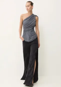 Y/Project jeansi EVERGREEN HOOK AND EYE SLIM JEANS femei high waist, 107PA002 imagine