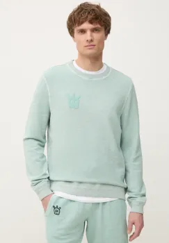 ZADIG&VOLTAIRE hanorac de bumbac barbati, culoarea turcoaz, neted, JMSS00217 imagine