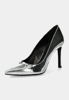 ZADIG&VOLTAIRE stilettos de piele Perfect culoarea argintiu, SWCT00869 imagine