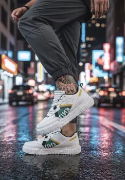 Adidasi barbati albi cu verde 93 imagine