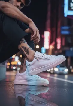 Adidasi barbati casual  albi  C76 imagine