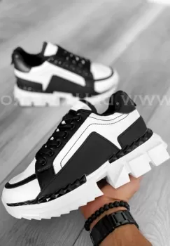 Adidasi barbati casual albi cu negru B7171 imagine