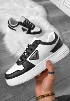 Adidasi barbati casual  albi cu negru L89 imagine