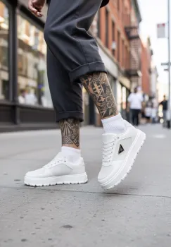 Adidasi barbati casual  albi L100 imagine