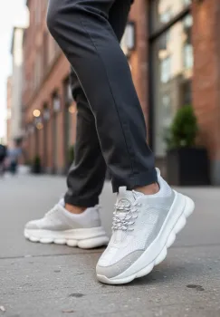 Adidasi barbati casual  albi  L21 imagine