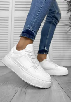 Adidasi barbati casual albi M01 imagine