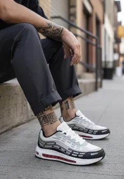 Adidasi barbati casual  albi M68 imagine