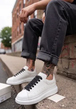 Adidasi barbati casual albi VIP ZR 777 imagine