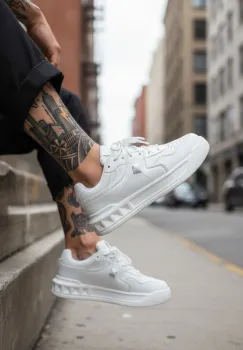 Adidasi barbati casual  albi  VLT L75 imagine