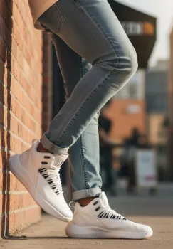 Adidasi barbati casual  inalti  albi    AAA imagine