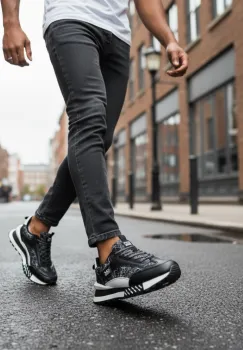 Adidasi barbati casual  negri A103 imagine