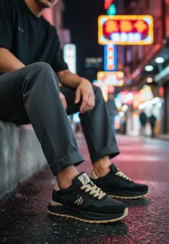 Adidasi barbati casual  negri A2571 imagine