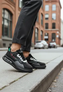 Adidasi barbati casual  negri A70 imagine