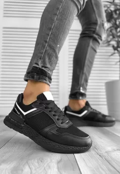 Adidasi barbati casual negri B017 imagine