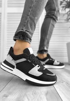 Adidasi barbati casual negri B018 imagine