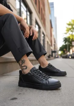 Adidasi barbati casual  negri C76 imagine