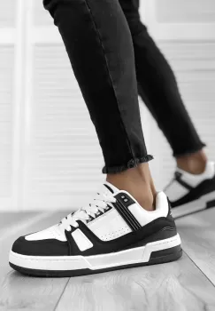 Adidasi barbati casual negri cu alb 071 imagine