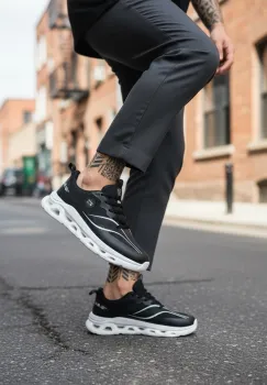 Adidasi barbati casual  negri cu alb 1683 imagine