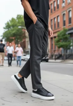 Adidasi barbati casual  negri cu alb 6626 imagine