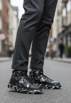 Adidasi barbati casual  negri cu gri 6617 imagine