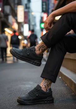 Adidasi barbati casual  negri  VLT L75 imagine