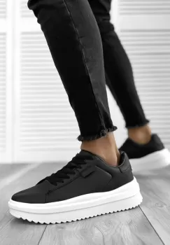 Adidasi barbati casual negru cu alb 069 imagine