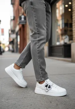 Adidasi barbati casual WOLF  albi 080 N13 imagine