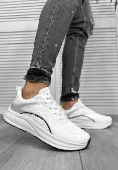 Adidasi barbati  din panza  albi A300 imagine