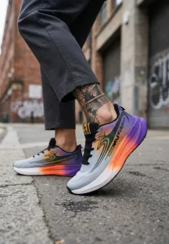 Adidasi barbati sport gri cu mov 2532 imagine