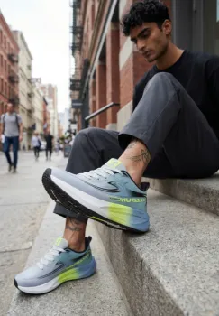 Adidasi barbati sport gri cu verde  2532 imagine