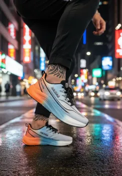 Adidasi barbati sport orange K77 imagine