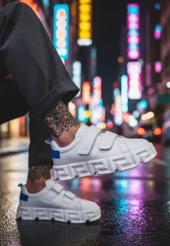 Adidasi barbati VSC Greca albi cu albastru  cu arici 092 imagine