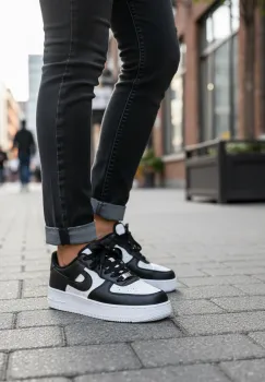 Adidasi dama albi cu negru   B99 imagine