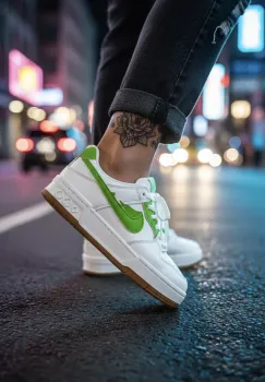 Adidasi dama albi cu verde casual  9981 imagine