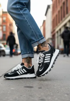 Adidasi dama casual  alb cu negru   LA249 imagine