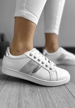 Adidasi dama casual albi cu gri 225 imagine