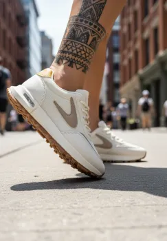 Adidasi dama casual  albi cu maro 266 imagine