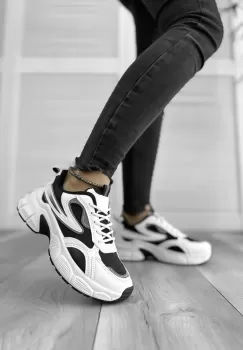 Adidasi dama casual albi cu negru 558 imagine