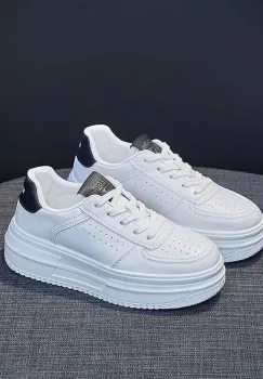 Adidasi dama casual albi cu negru A85 imagine